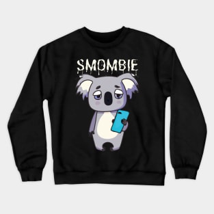 Smombie Coala, Bored Coala With Mobile Phone Crewneck Sweatshirt